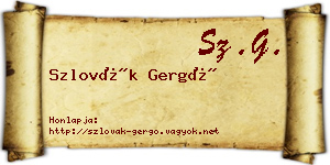 Szlovák Gergő névjegykártya