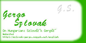 gergo szlovak business card